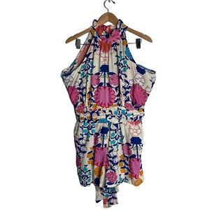 Rachel Rachel Roy Halter Neck Romper Floral, Sz. M